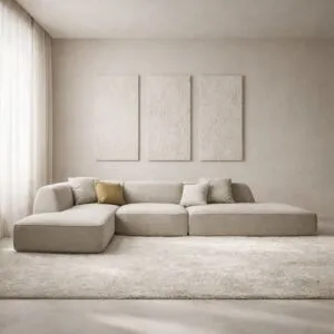 كنب زاوية ريمون - بيج فاتح