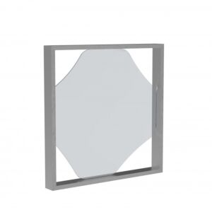 مرآة حائط كيرفد رومبوس مربعة - فضي