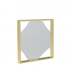 مرآة حائط كيرفد رومبوس مربعة - ذهبي لامع