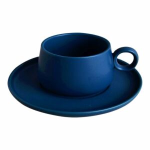 فنجان مع الصحن من السيراميك - ازرق