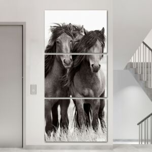 لوحة فنية لارين ثلاث قطع بتصميم الطبيعة - حصان