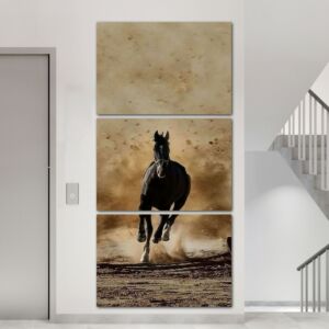 لوحة فنية لوسي ثلاث قطع بتصميم الطبيعة - حصان