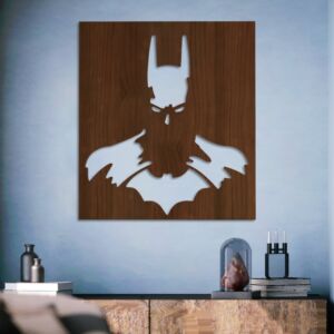 لوحة ديكور خشبية مودرن بنقشة باتمان