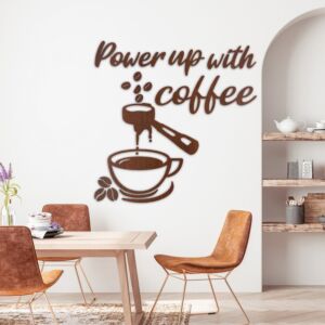لوحة ديكور خشبية مودرن بتصميم قهوة