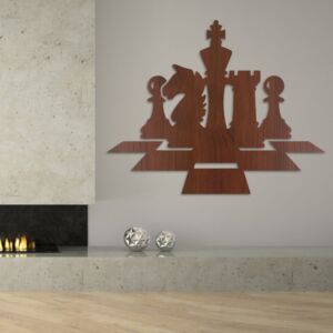 منحوتة خشبية بتصميم شطرنج