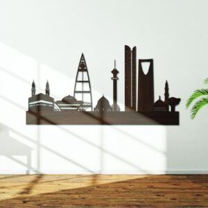 لوحة ديكور خشية بتصميم معالم سعودية