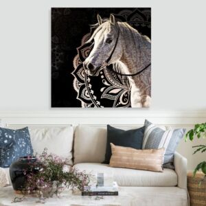 لوحة ديكور قماشية مودرن بتصميم حصان