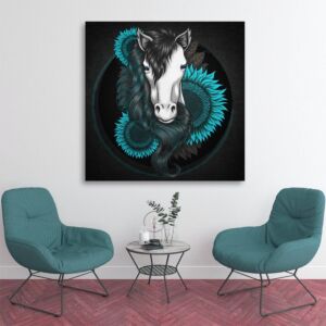 لوحة ديكور قماشية بتصميم حصان