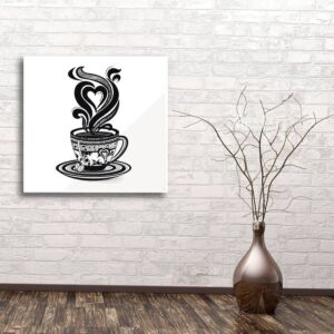 لوحة ديكور قماشية بتصميم قهوة
