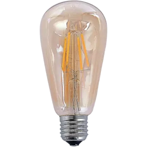 لمبة انارة صفراء مع قزاز ذهبي كمثرى 