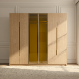 دولاب ملابس غير قابل للكسر يلدز 6 ابواب - بيج