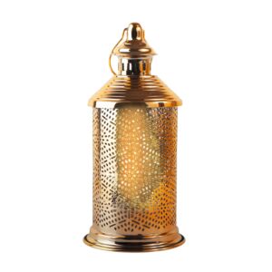 فانوس رمضان دالي استيل لون ذهبي دائري باضاءة LED