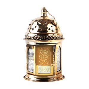 فانوس رمضان بيتير استيل لون ذهبي باضاءه LED صوت
