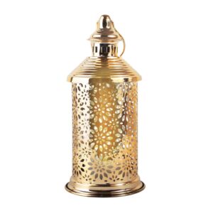 فانوس رمضان جوردن استيل لون ذهبي دائري باضاءة LED