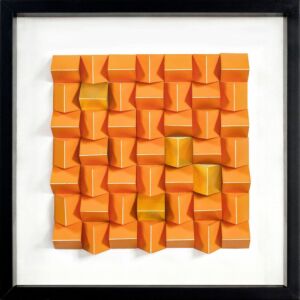 ديكور جداري جلد وزجاج بيركن - برتقالي
