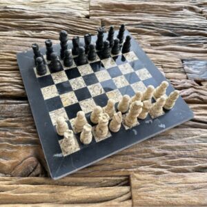 تحفة شطرنج رخام طبيعي فلورينس - أسود وبيج