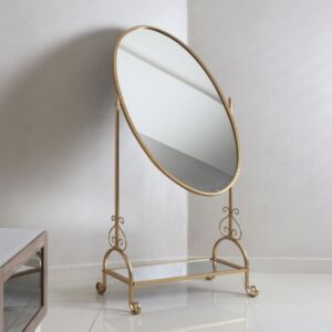 مرآة ستاند معدنية متحركة - ذهبي