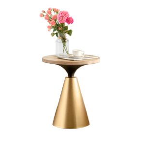طاولة جانبية كينورو  -  ذهبي وخشبي