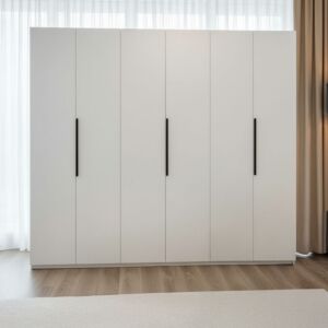 دولاب ملابس ميرو - 6 أبواب - ابيض