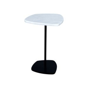 طاولة جانبية ايسيل سطح رخامي - أسود وأبيض