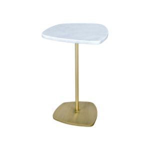 طاولة جانبية ايسيل سطح رخامي - أبيض وذهبي