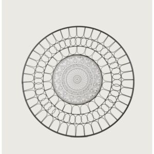 ديكور جداري مانديل دائري - رمادي وأبيض