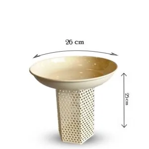 وعاء تقديم بقاعدة  ريفيل - اليجانس ابيض - كبير 