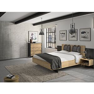 طقم غرفة نوم مارول خشبي - بيج -  160*200 سم