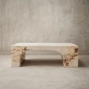 طاولة قهوة أسمنت هندسي مركب بديل الرخام جوما - بني رخامي