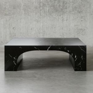 طاولة قهوة أسمنت هندسي مركب بديل الرخام جوما - اسود رخامي