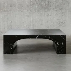 طاولة قهوة أسمنت هندسي مركب بديل الرخام جوما - اسود رخامي