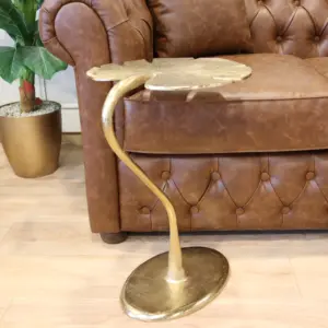 طاولة جانبية ورقة شجر لون ذهبي - جامايكا