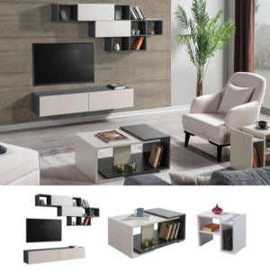 طقم طاولات أريستو أنتراسيت إلم كوڤ- 3 قطع 