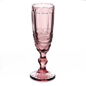 كاسة زجاج كلاسي طويلة ونحيفة - لون وردي