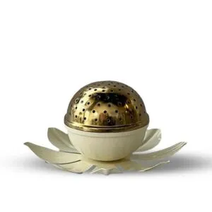 مبخرة زهرة اللوتس أبيض - صغير