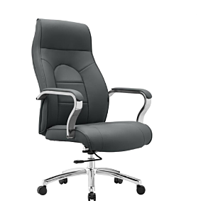 كرسي جلد رمادي 