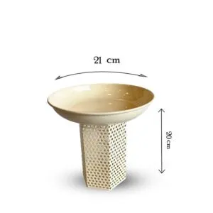 وعاء تقديم بقاعدة ريفيل - اليجانس ابيض - صغير 