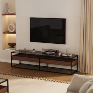 طاولة تلفزيون سوسال 180 سم - بني وأسود