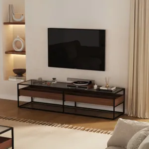 طاولة تلفزيون سوسال 160 سم - بني وأسود