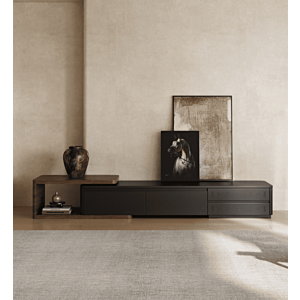 طاولة تلفزيون من مجموعة طويق الدرعية خشبية أسود - 40x38 سم