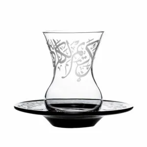 طقم بيالات شاي ل 6 أشخاص كريم بلاتيني