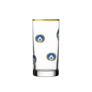 طقم كاسة عصير زجاج مذهب 6 قطع برونو