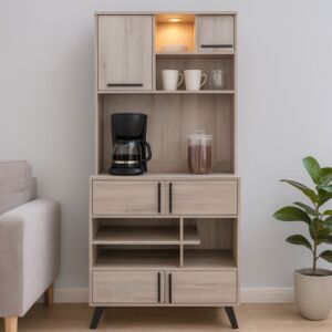 ركن قهوة مودرن خشب ماليزي ريناي - بيج