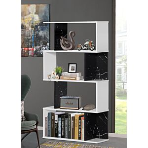 وحدة رفوف 4 دور أديما لون أبيض وأسود