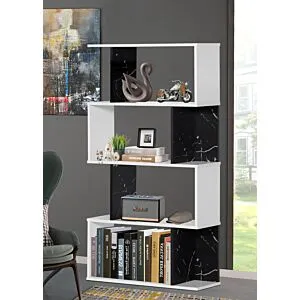 وحدة رفوف 4 دور أديما لون أبيض وأسود