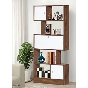 وحدة رفوف روماليا لون بني وأبيض