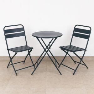 طقم طاولة دائرية قابلة للطي سارو - 2 كراسي - اخضر غامق