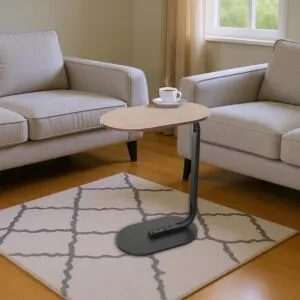 طاولة جانبية بيضاوية بيكو - بني وأسود