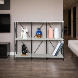 وحدة  رفوف ابيلا خشب ماليزي 3 ادوار  متعددة الإستخدام رمادي 