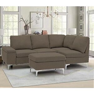 كنب زاوية حرف L ليلاس - بني